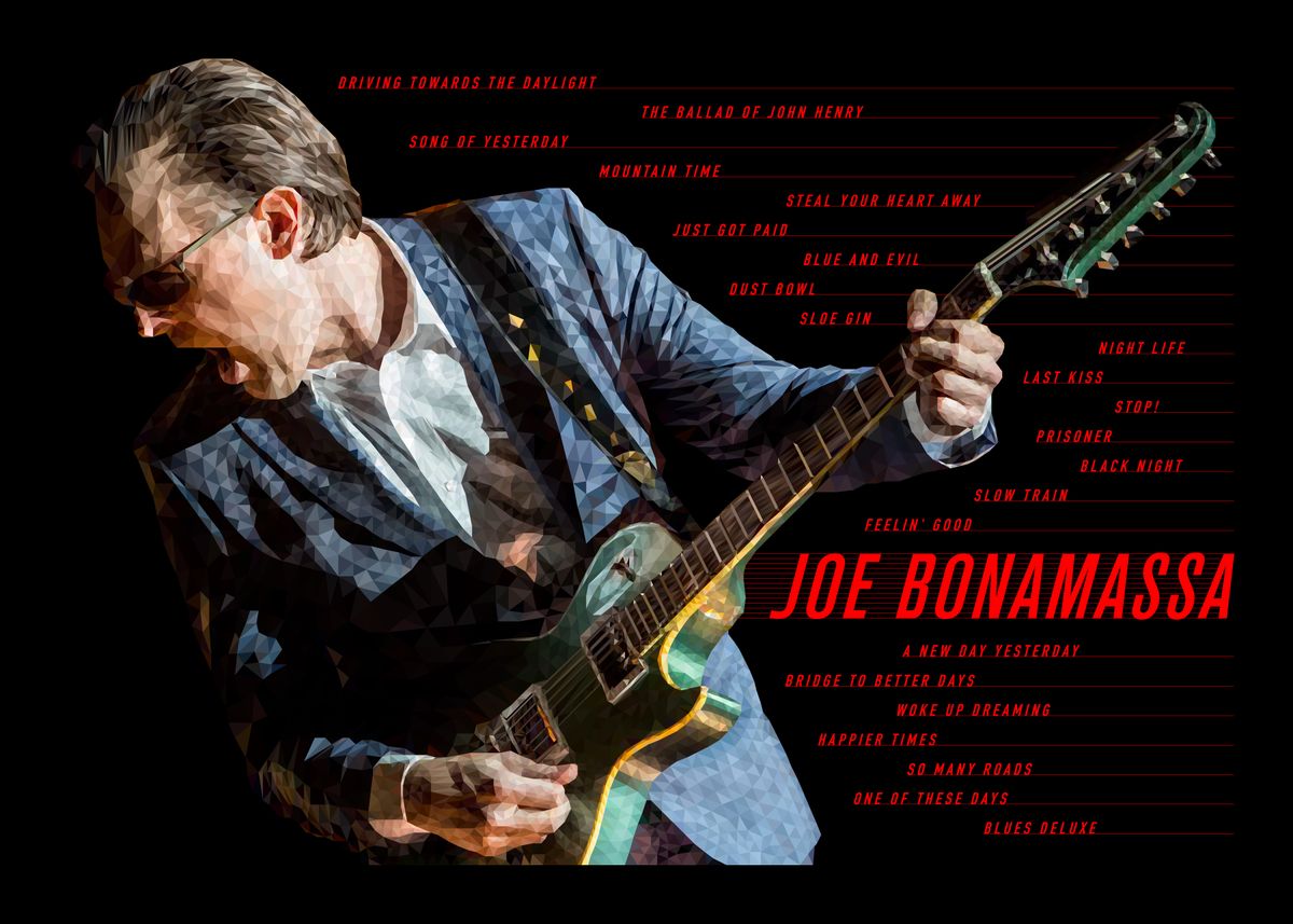 Joe Bonamassa Poster Picture Metal Print Paint By Madhusudan