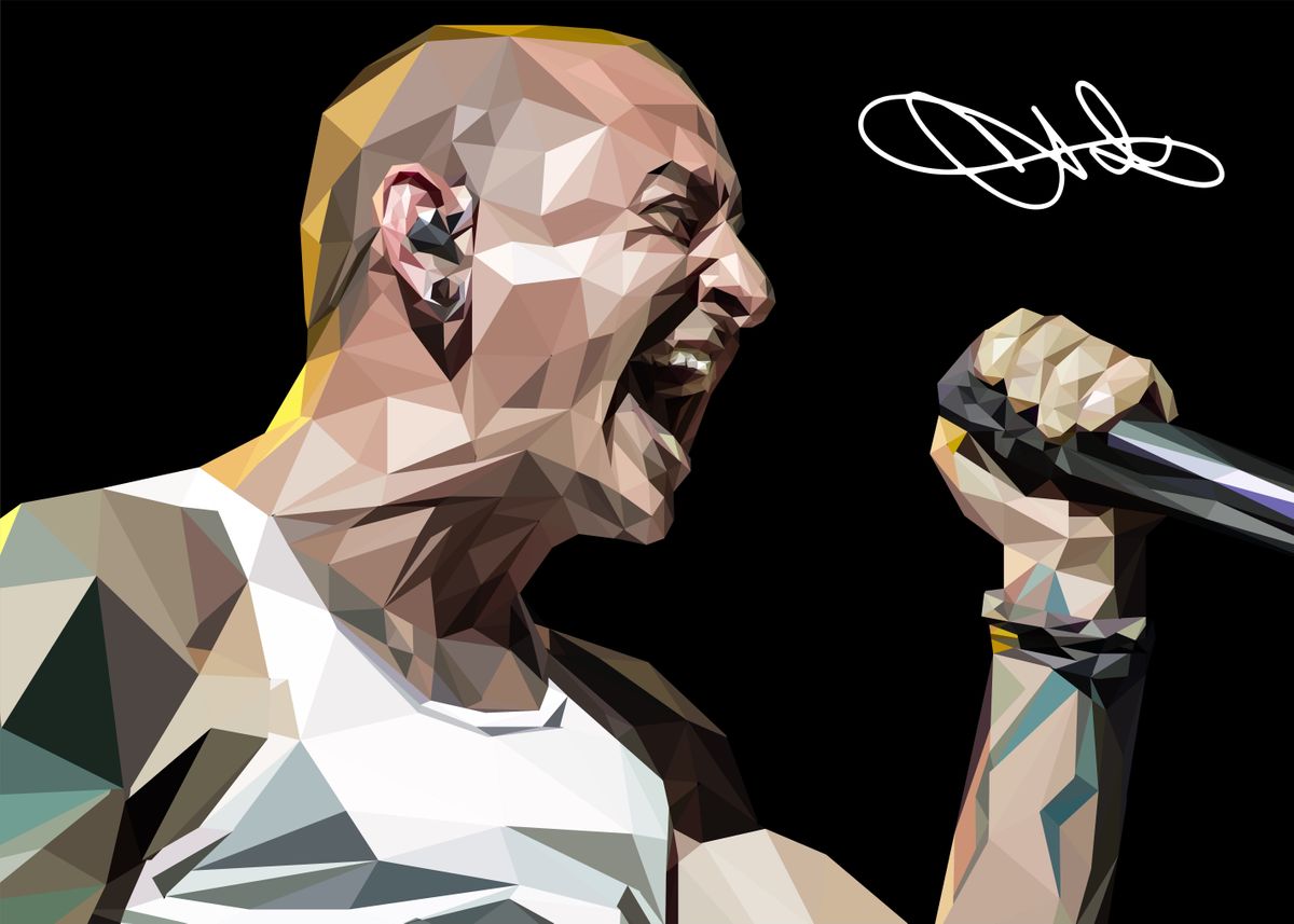 Chester Bennington Poster Picture Metal Print Paint By Most