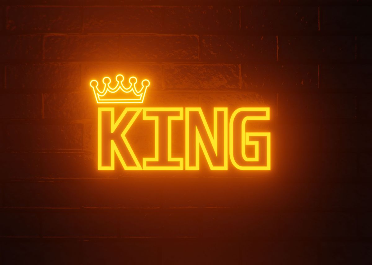 King Neon Poster Picture Metal Print Paint By Neonthing Displate