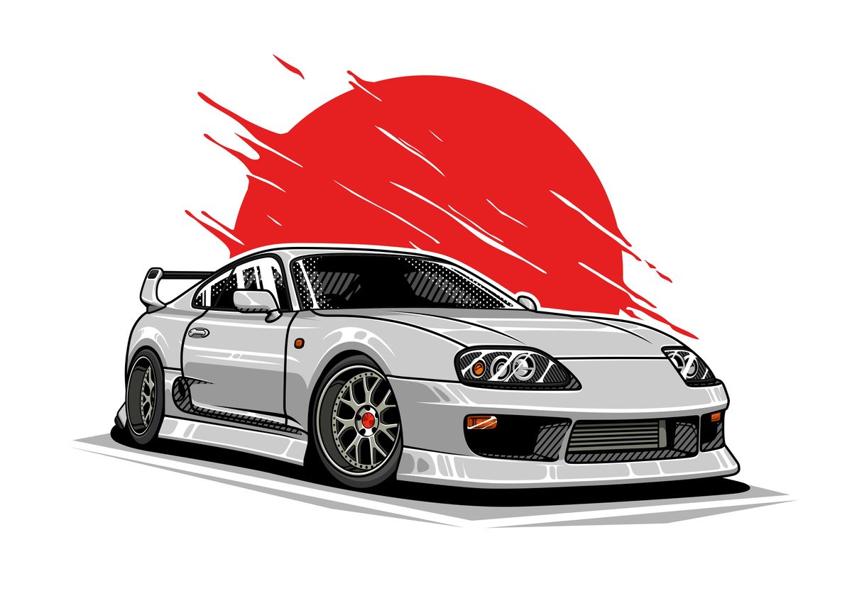 Toyota Supra Mk Iv Poster Picture Metal Print Paint By Heru