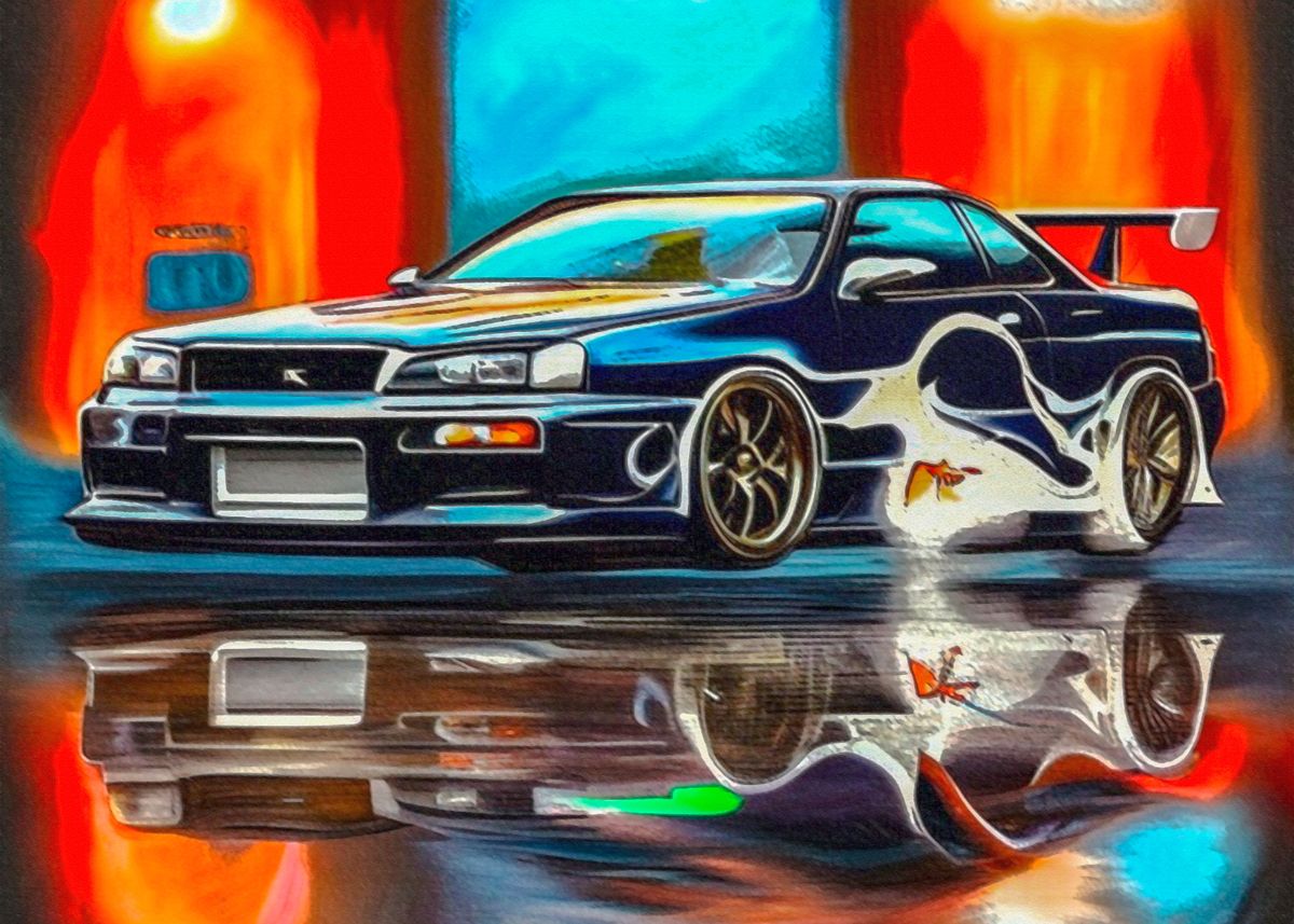 Skyline GTR R34 Poster By Md Bowman Displate