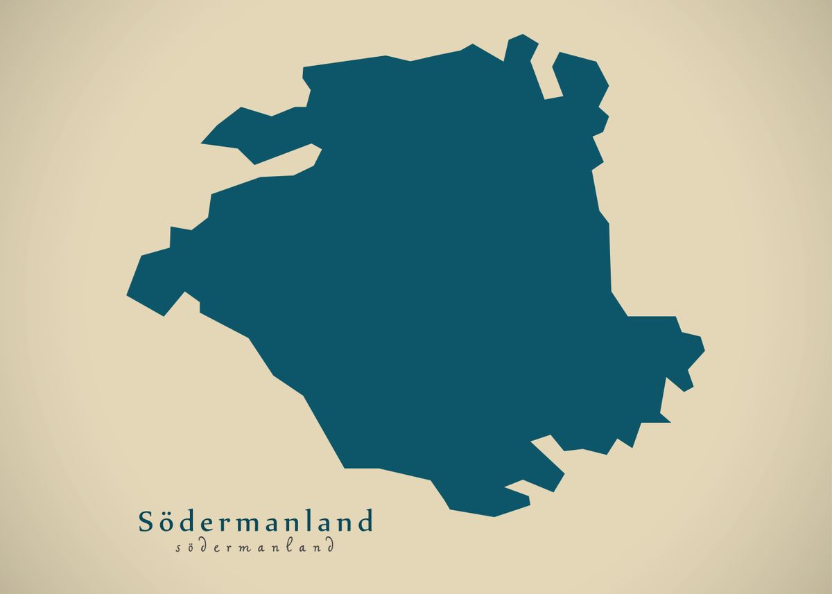 Sodermanland County Map Poster By Ingo Menhard Displate