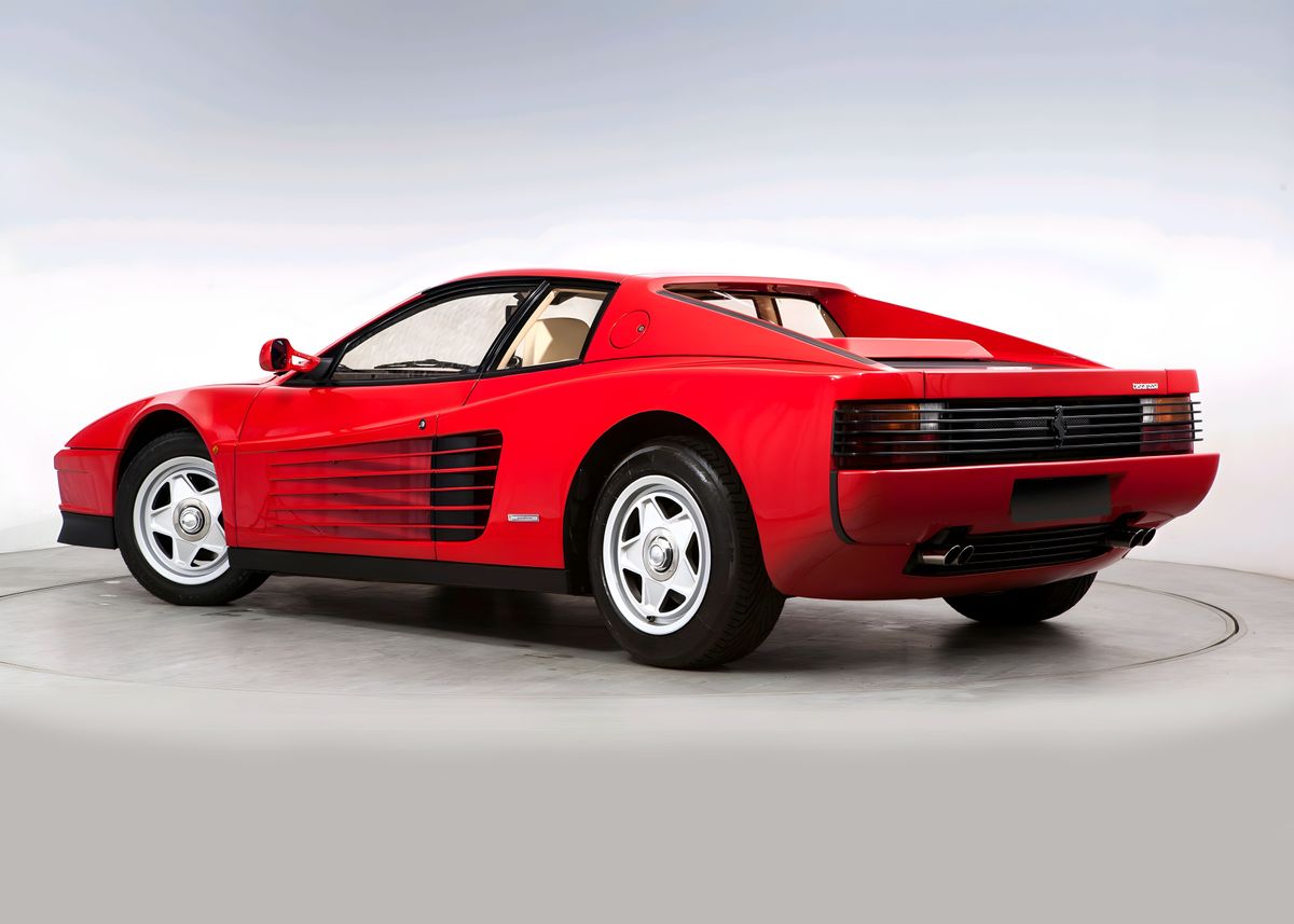 Ferrari Testarossa Poster Picture Metal Print Paint By Retro