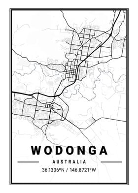 Wodonga Light City Map Poster By Tien Stencil Displate