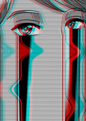 Sad Anime Girl Vaporwave Poster By Aestheticalex Displate