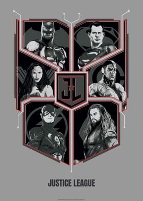 Justice League Minimalistic Poster By DC Comics Displate