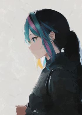 Cute Anime Girl Profile Poster By Evgenuy Merkushov Displate