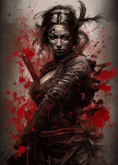 Dangerous Samurai Geisha Poster By PrintYourDigitals Displate