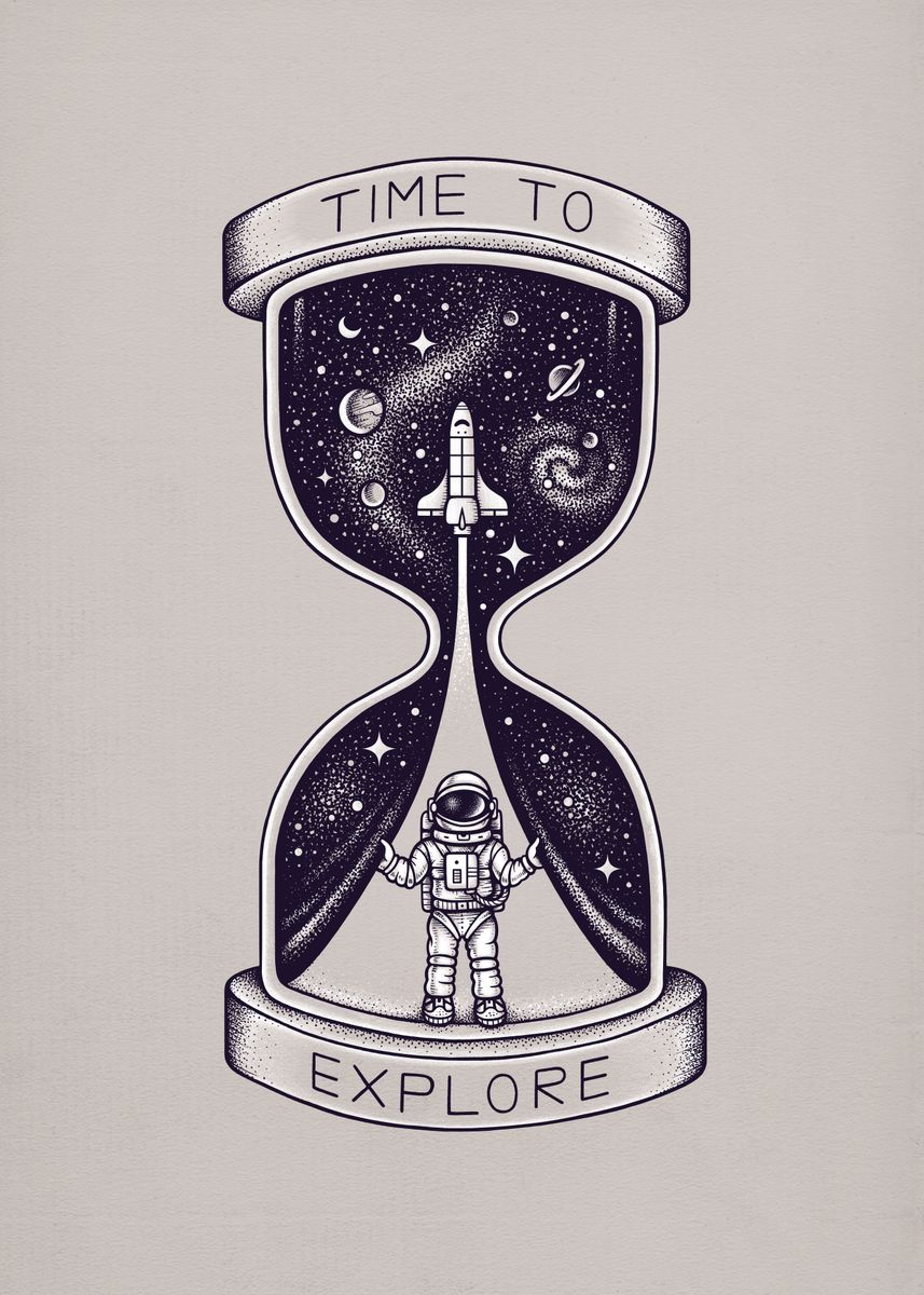 Time To Explore Poster Picture Metal Print Paint By Enkel Dika