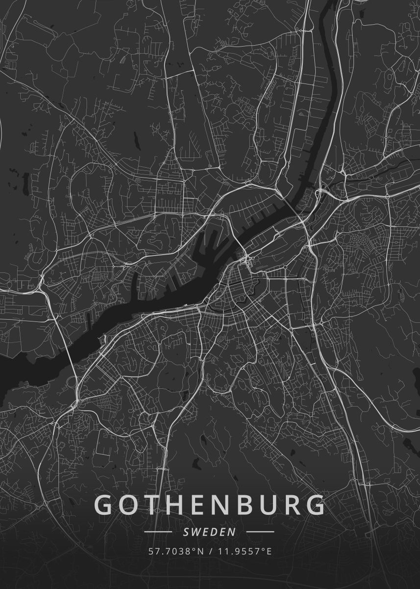 Gothenburg Sweden Poster By Designer Map Art Displate