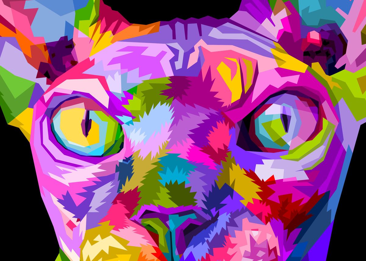 Close Up Of Sphynx Cat Poster By Peri Priatna Displate