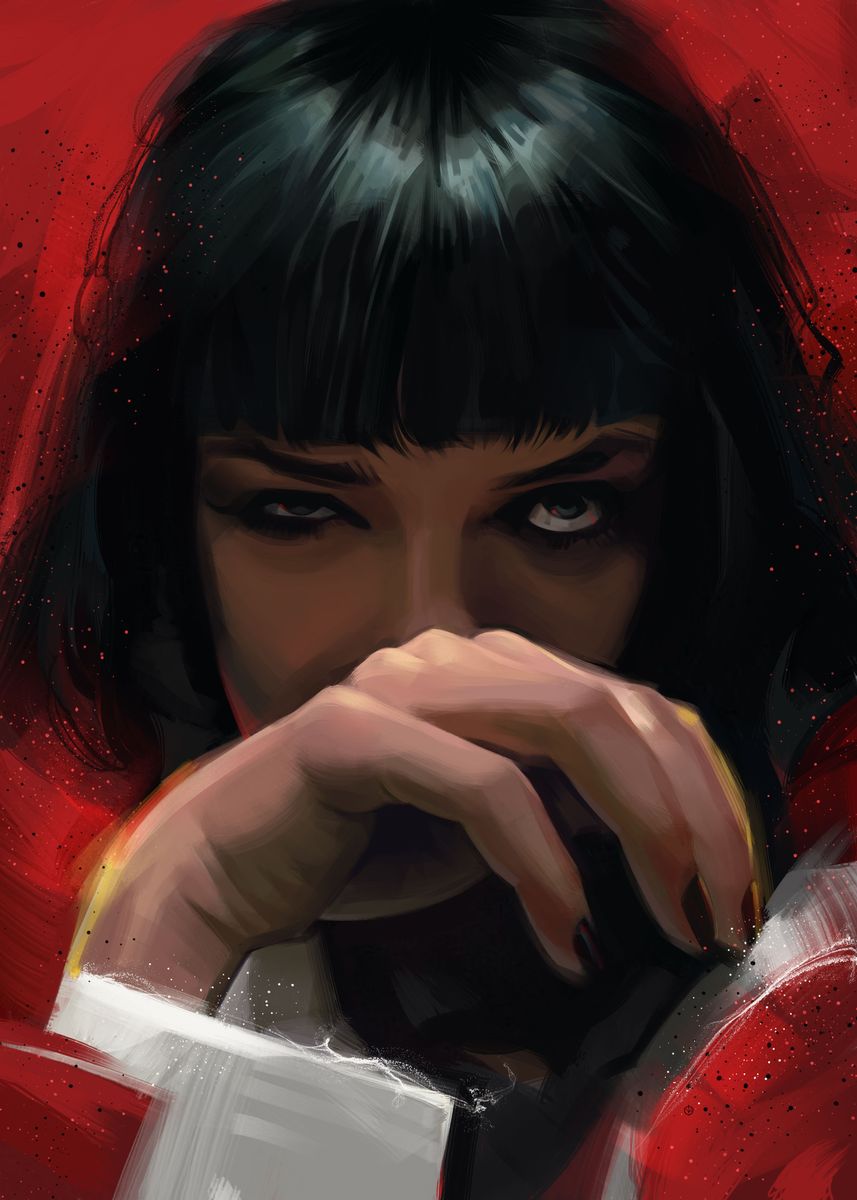 Mia Wallace Pulp Fiction Poster By Nikita Abakumov Displate