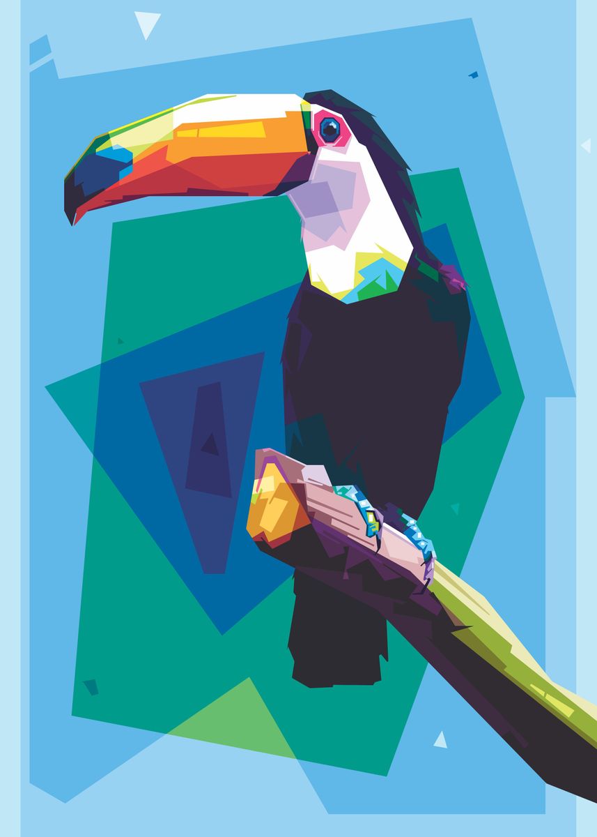 Toucan Bird Popart Poster Picture Metal Print Paint By