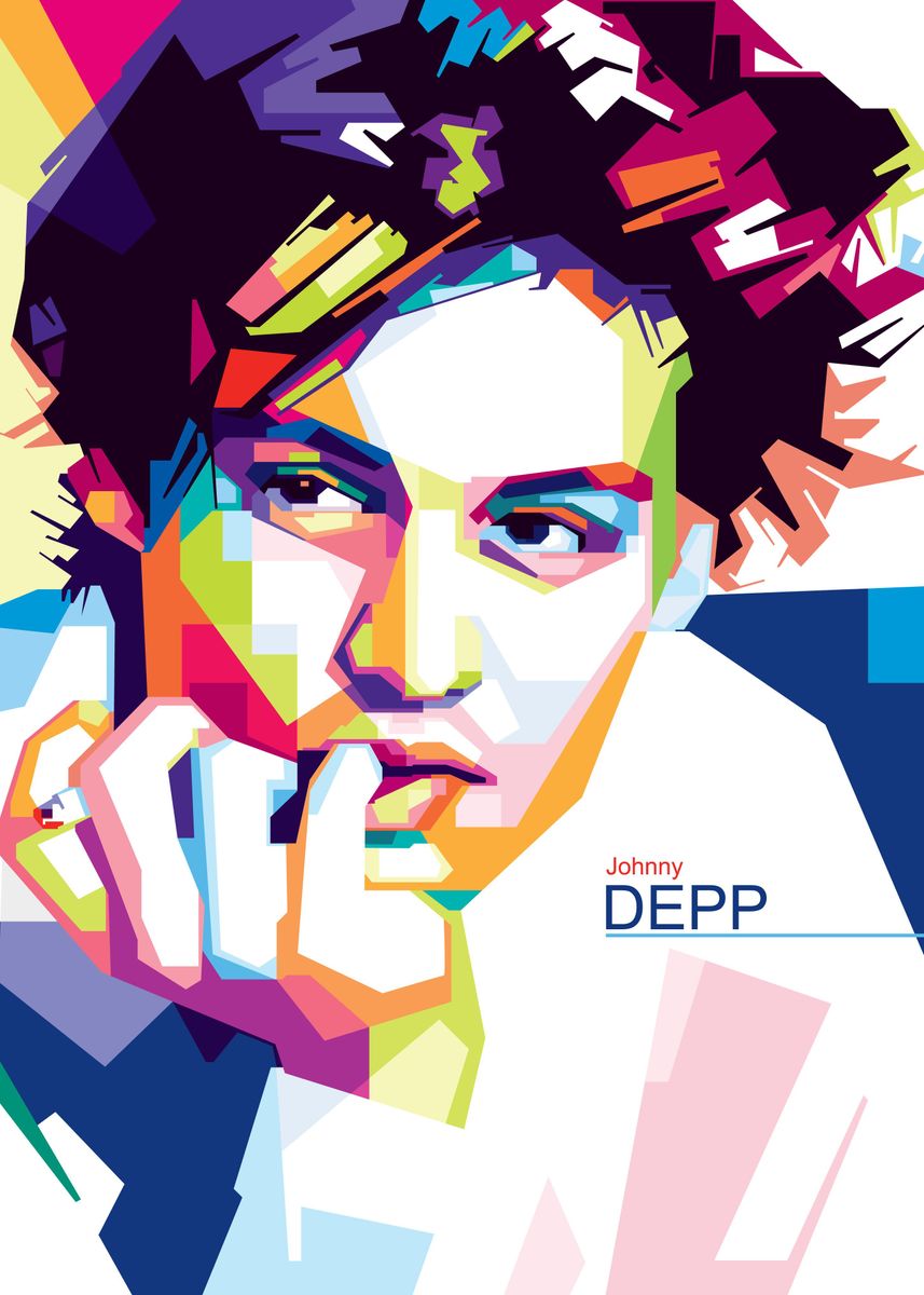 Johnny Depp In Wpap Disgn Poster Picture Metal Print Paint By Erik