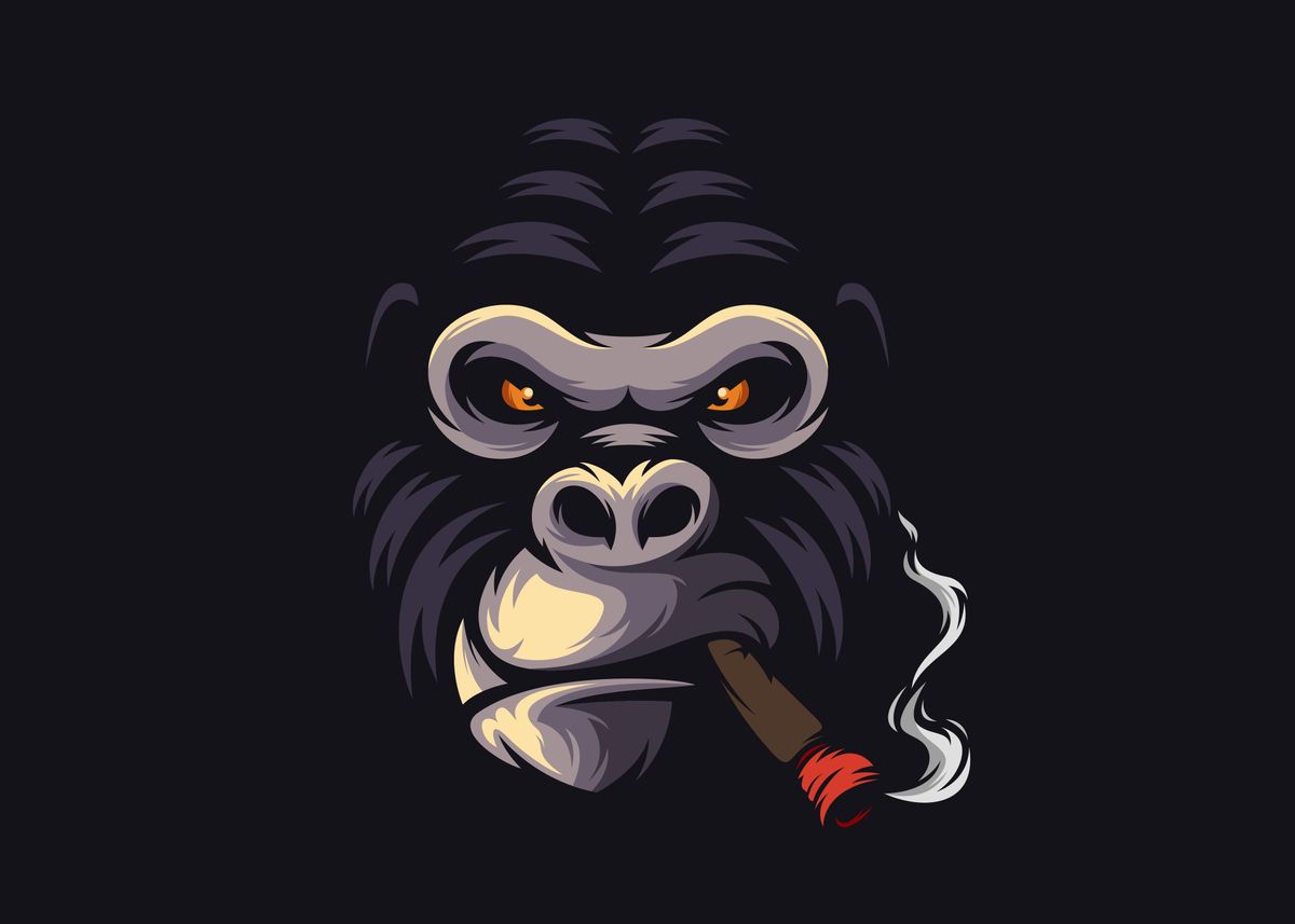 Gorilla Smoking Poster By Ari Yanda Displate