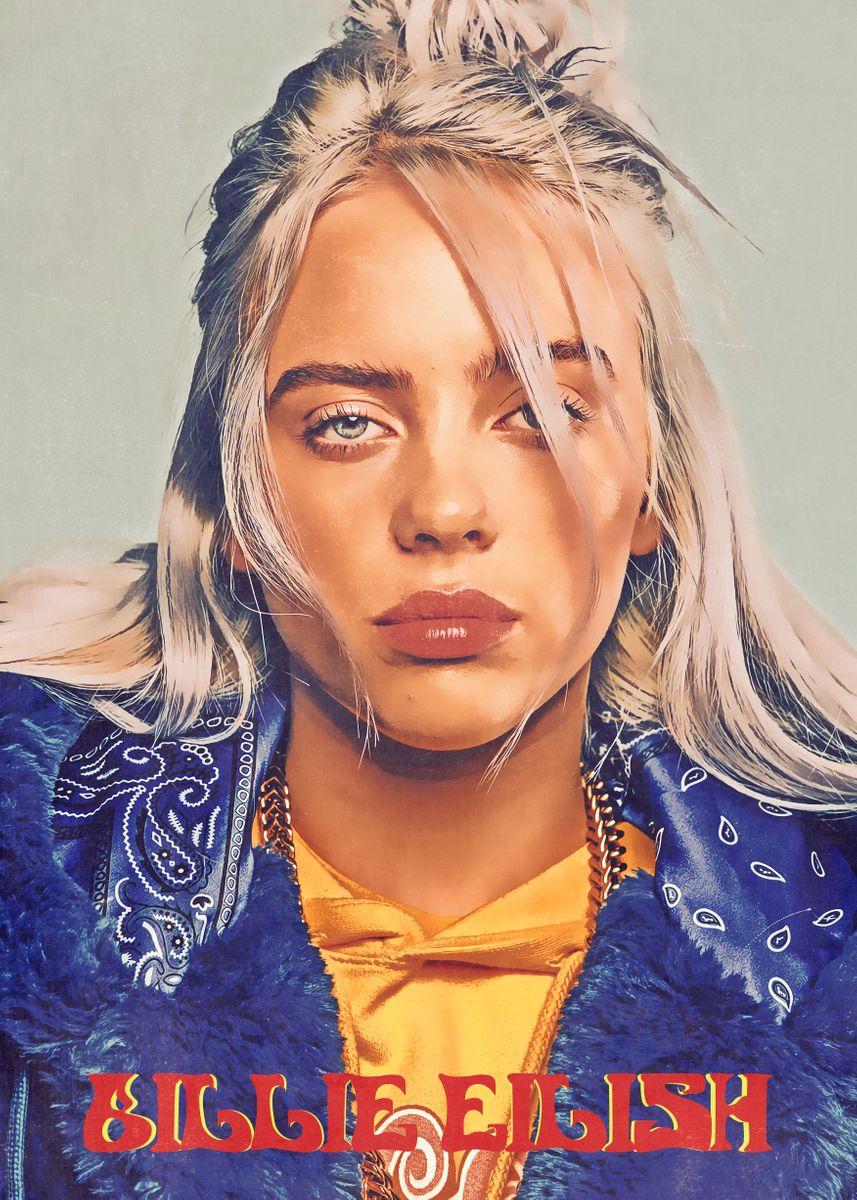 Billie Eilish Poster Picture Metal Print Paint By Anxhela Sufa