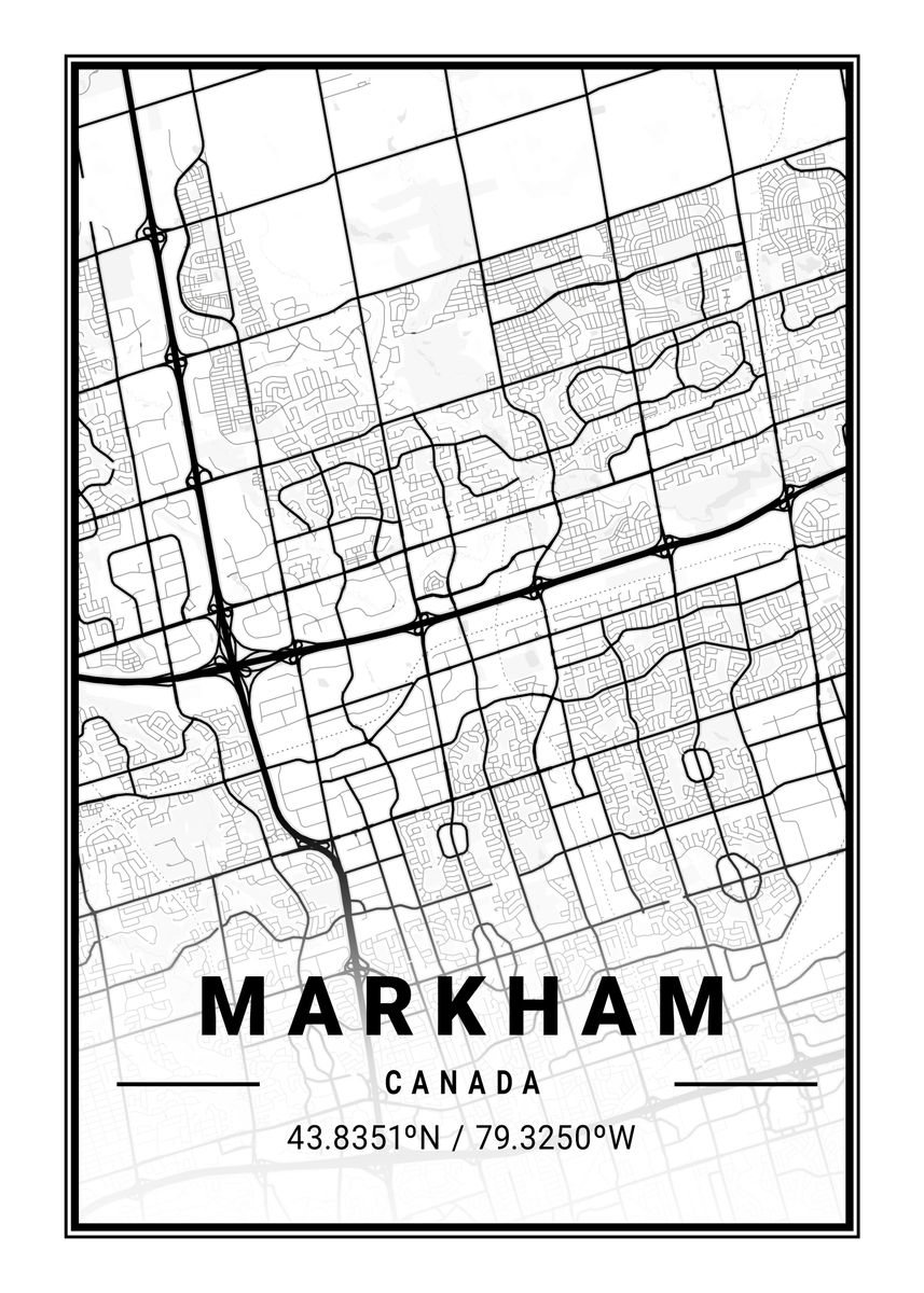 Markham Light City Map Poster By Tien Stencil Displate