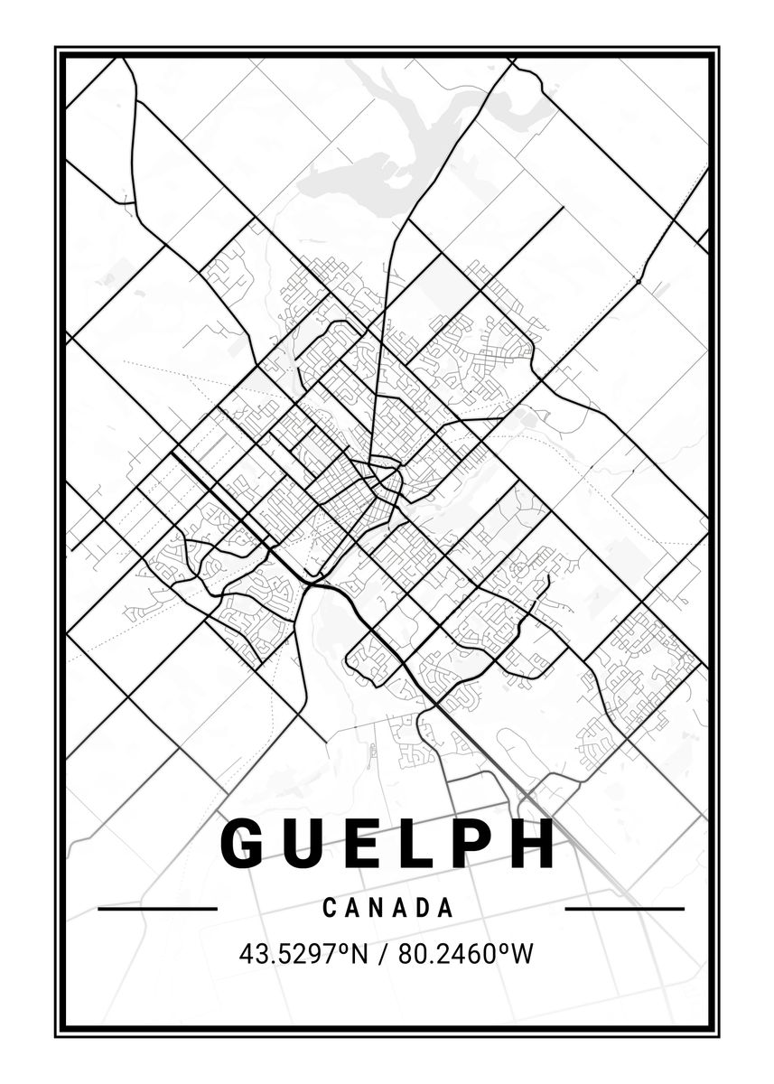 Guelph Light City Map Poster By Tien Stencil Displate