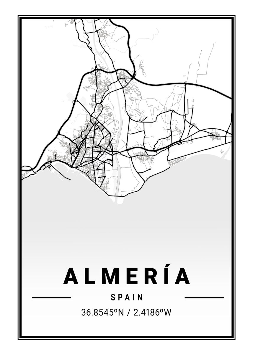 Almera Light City Map Poster Picture Metal Print Paint By Tien