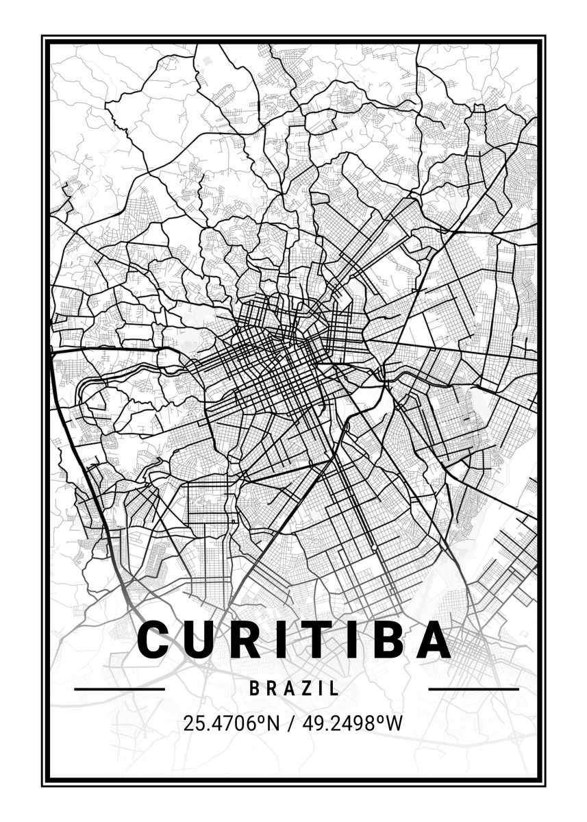 Curitiba Light City Map Poster By Tien Stencil Displate