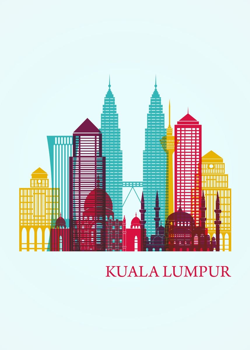 Kuala Lumpur Poster Picture Metal Print Paint By Sam Kal Displate