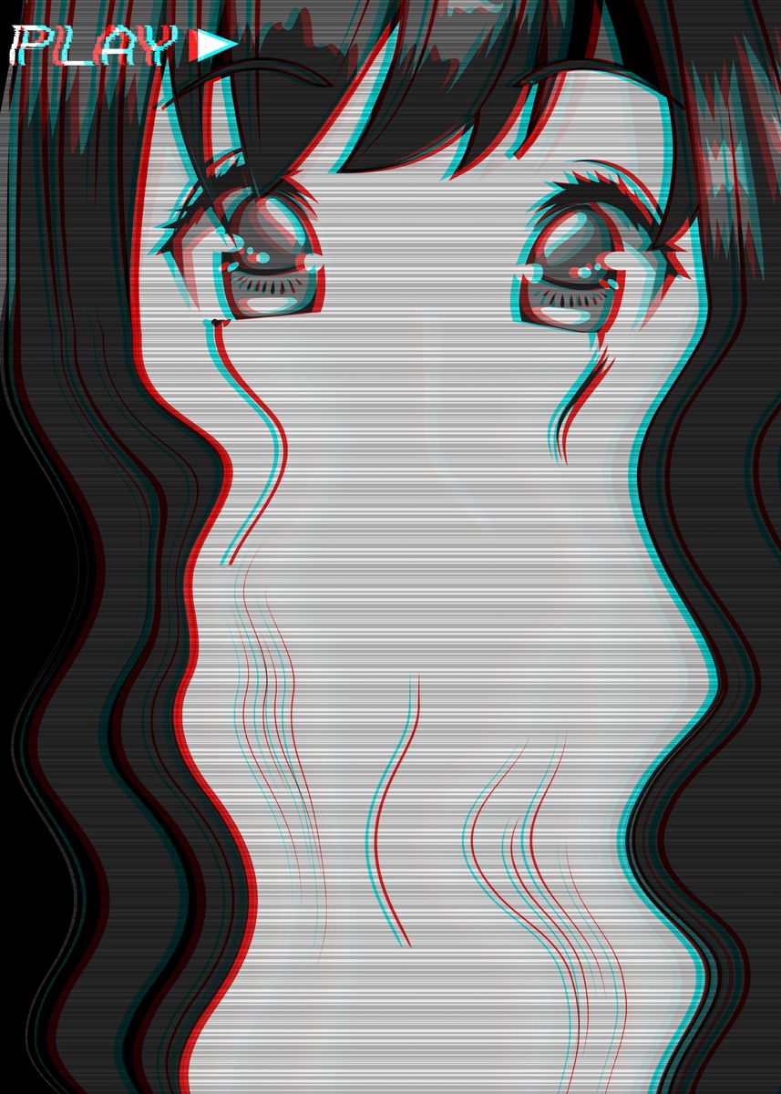 Sad Anime Girl Vaporwave Poster By Aestheticalex Displate