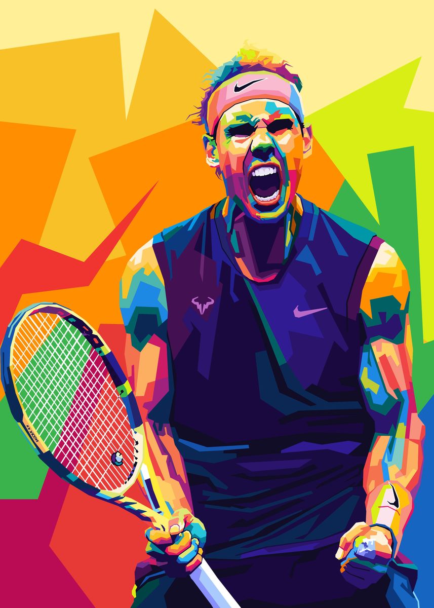 Rafael Nadal Wpap Pop Art Poster Picture Metal Print Paint By