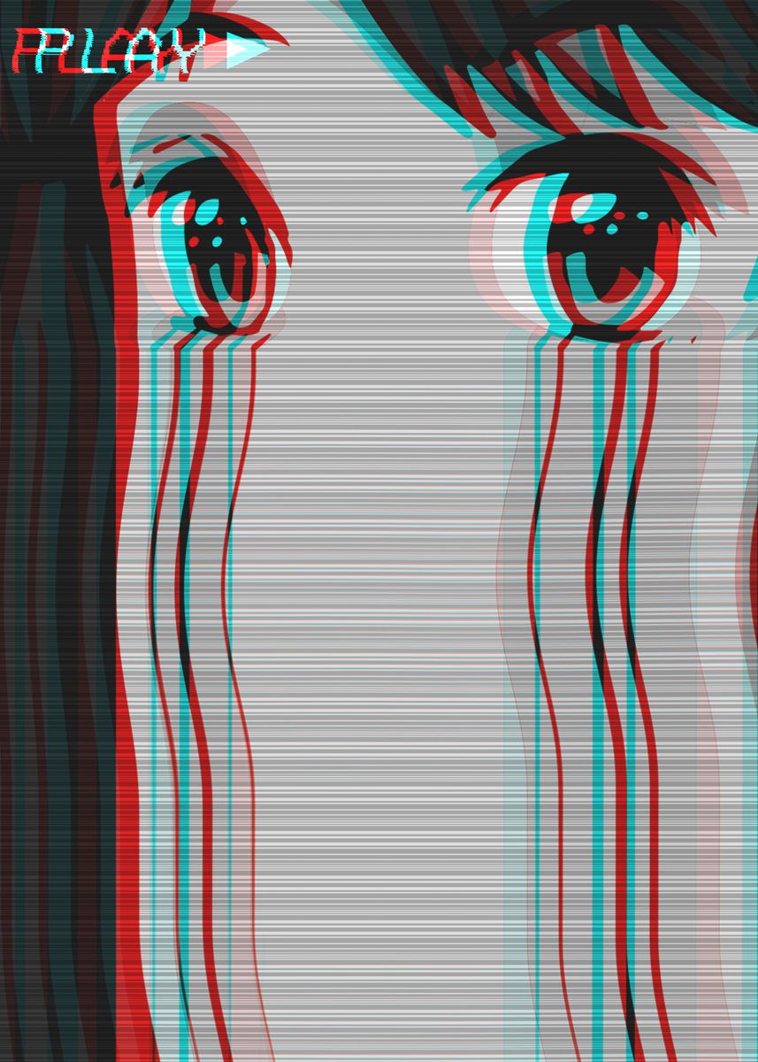 Sad Anime Girl Vaporwave Poster By Aestheticalex Displate