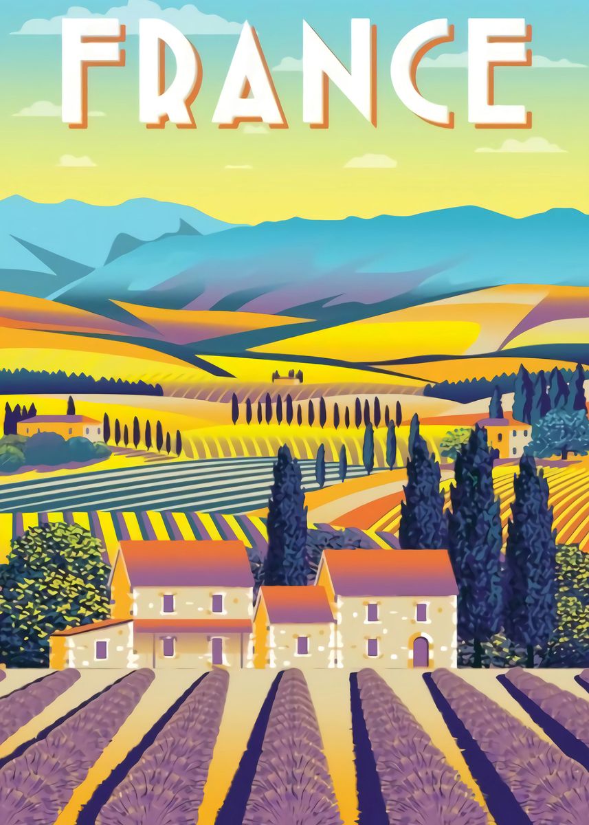 France Vintage Poster Picture Metal Print Paint By Robert Lan