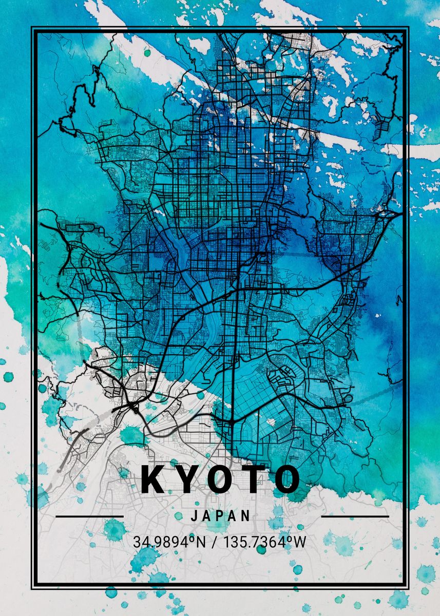 Kyoto Antlia Watercolor Ma Poster Picture Metal Print Paint By