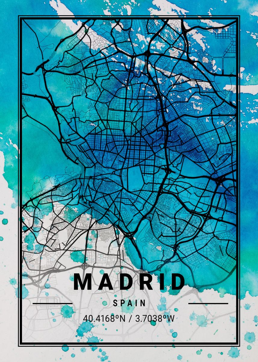 Madrid Antlia Watercolor M Poster By Tien Stencil Displate