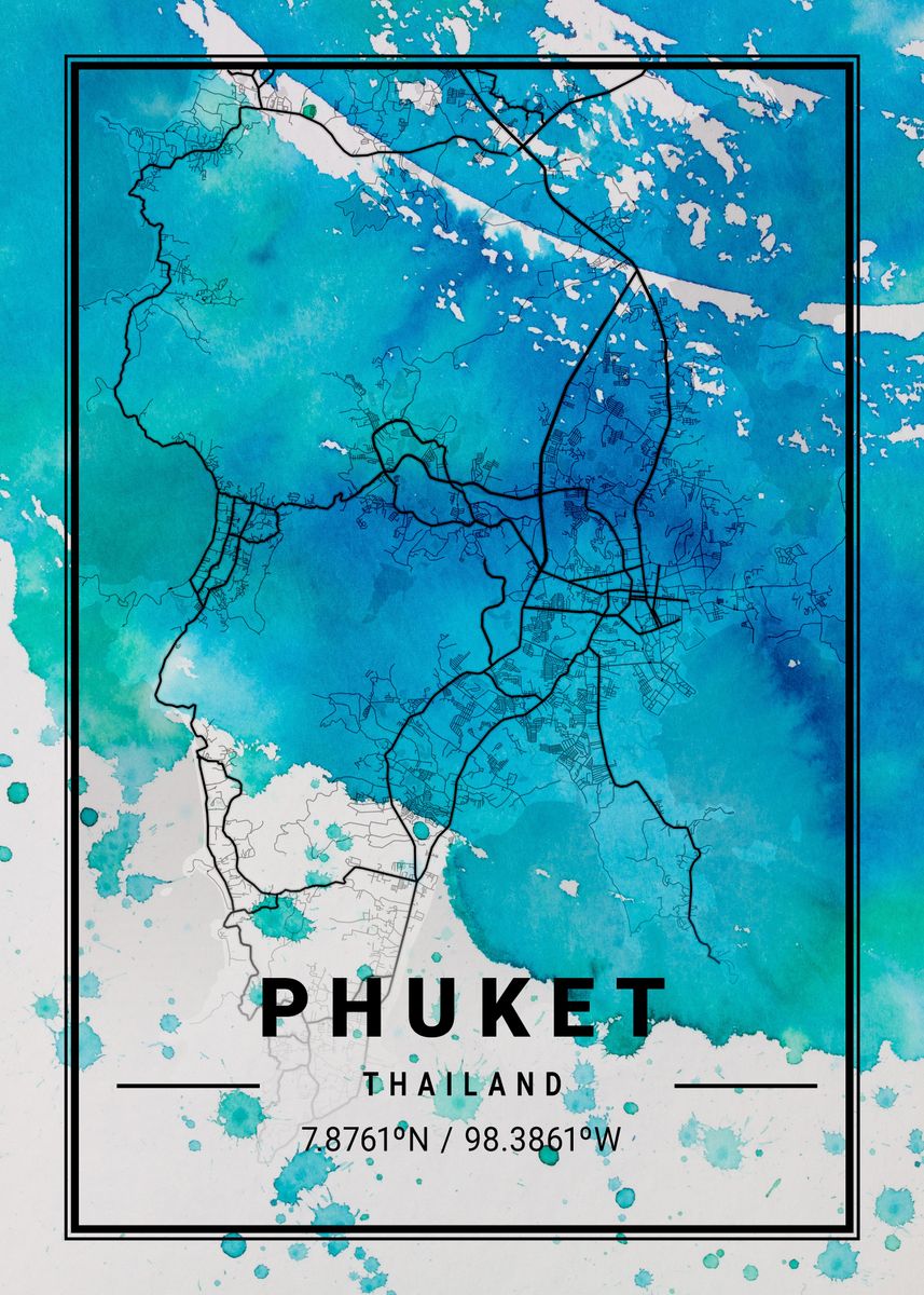 Phuket Antlia Watercolor M Poster Picture Metal Print Paint By