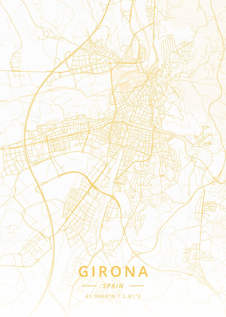 Girona Spain Poster By Designer Map Art Displate
