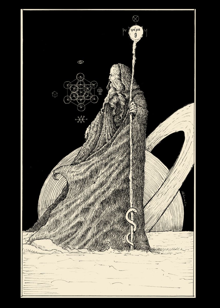 Tarot The Hermit Card Poster Picture Metal Print Paint By Erike