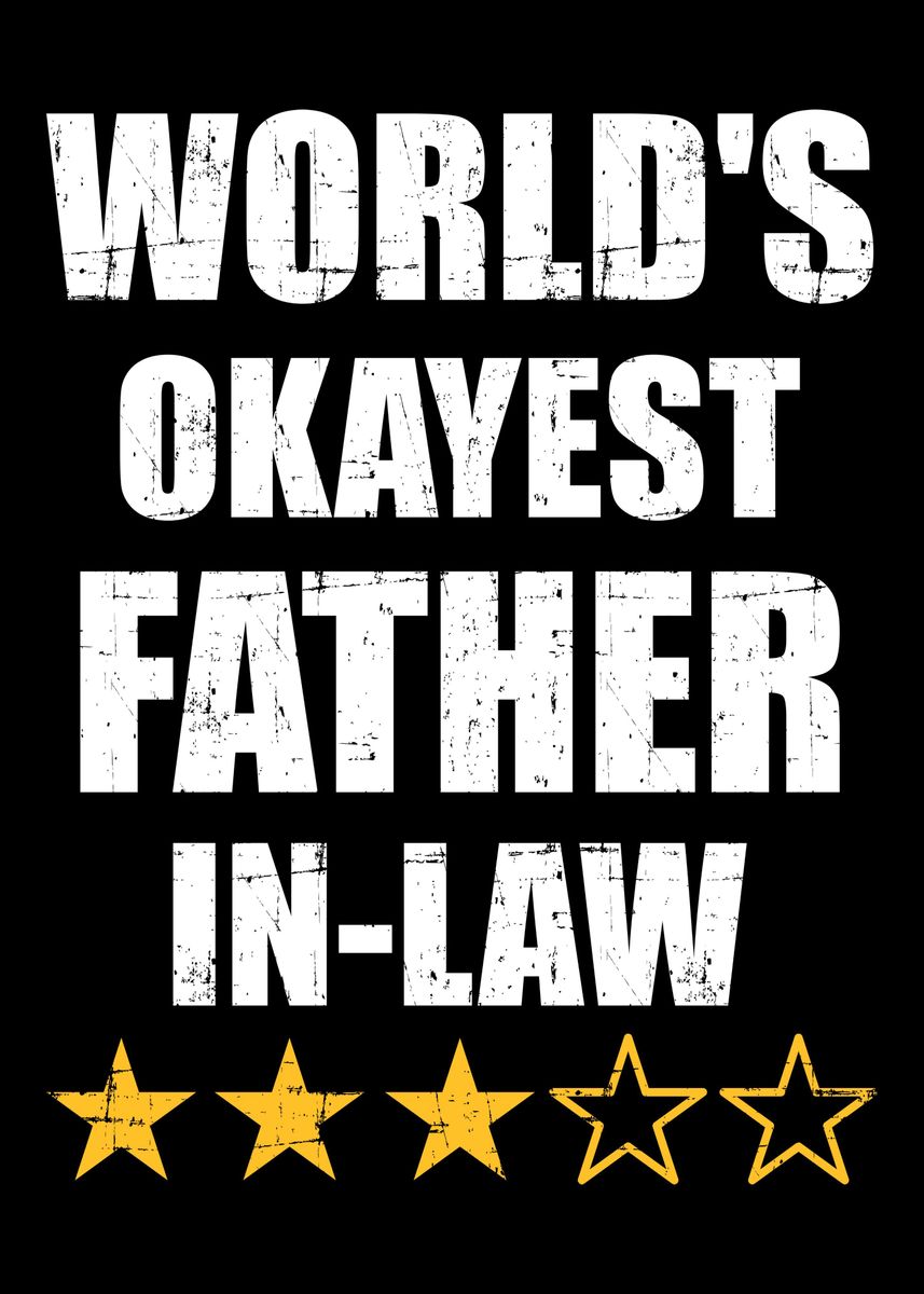 Worlds Okayest Fatherin Poster Picture Metal Print Paint By