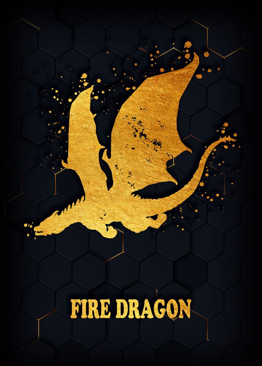 Fire Dragon Poster Picture Metal Print Paint By Denis Siggers