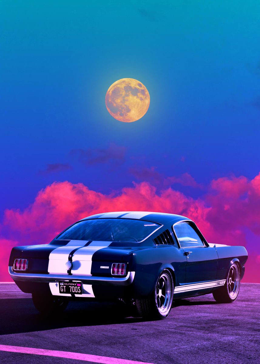 Outrun Sunset Poster Picture Metal Print Paint By Exhozt Displate