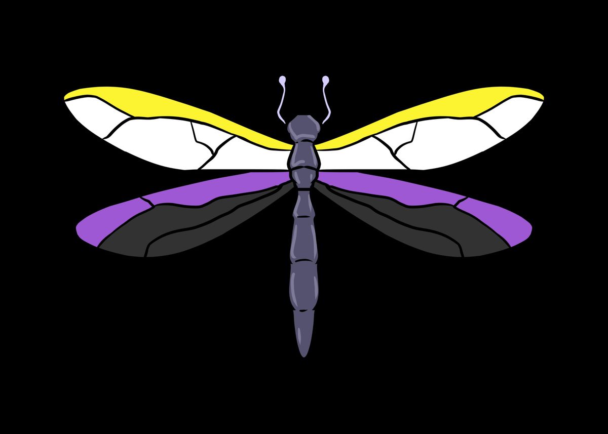 Nonbinary Pride Dragonfly Poster By Queerappear Displate