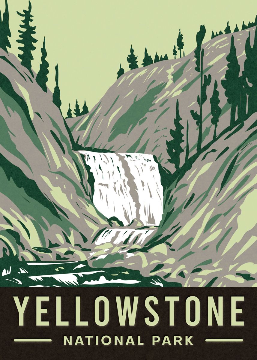 Yellowstone National Park Poster Picture Metal Print Paint By