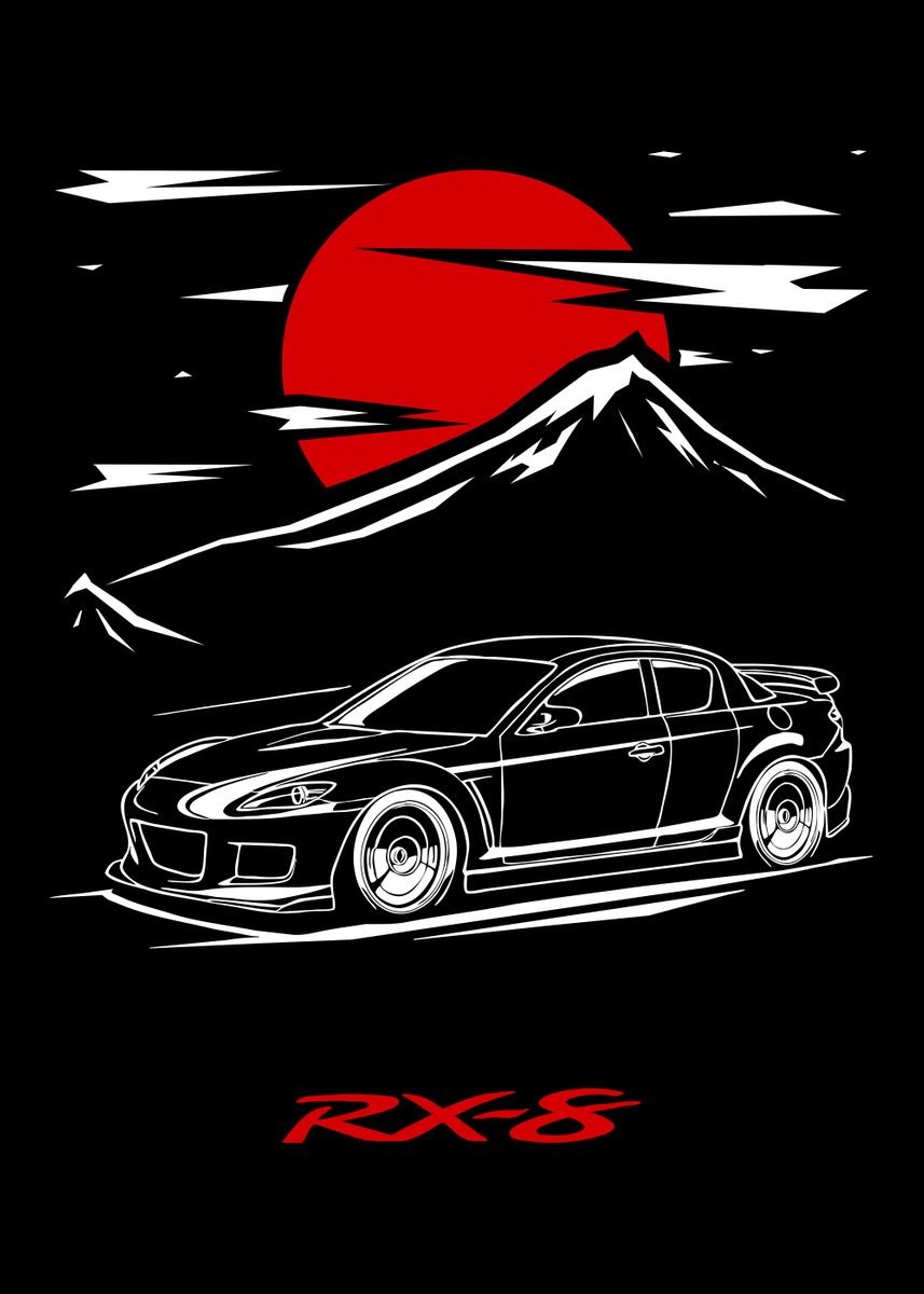 RX8 Mazda Poster Picture Metal Print Paint By Faissal Thomas