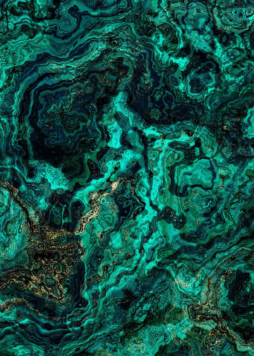 Luxury Malachite 13 Poster By Aloke Design Displate