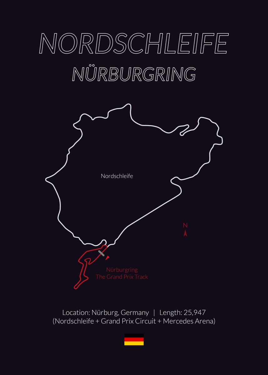 Nordschleife Nurburgring Poster Picture Metal Print Paint By