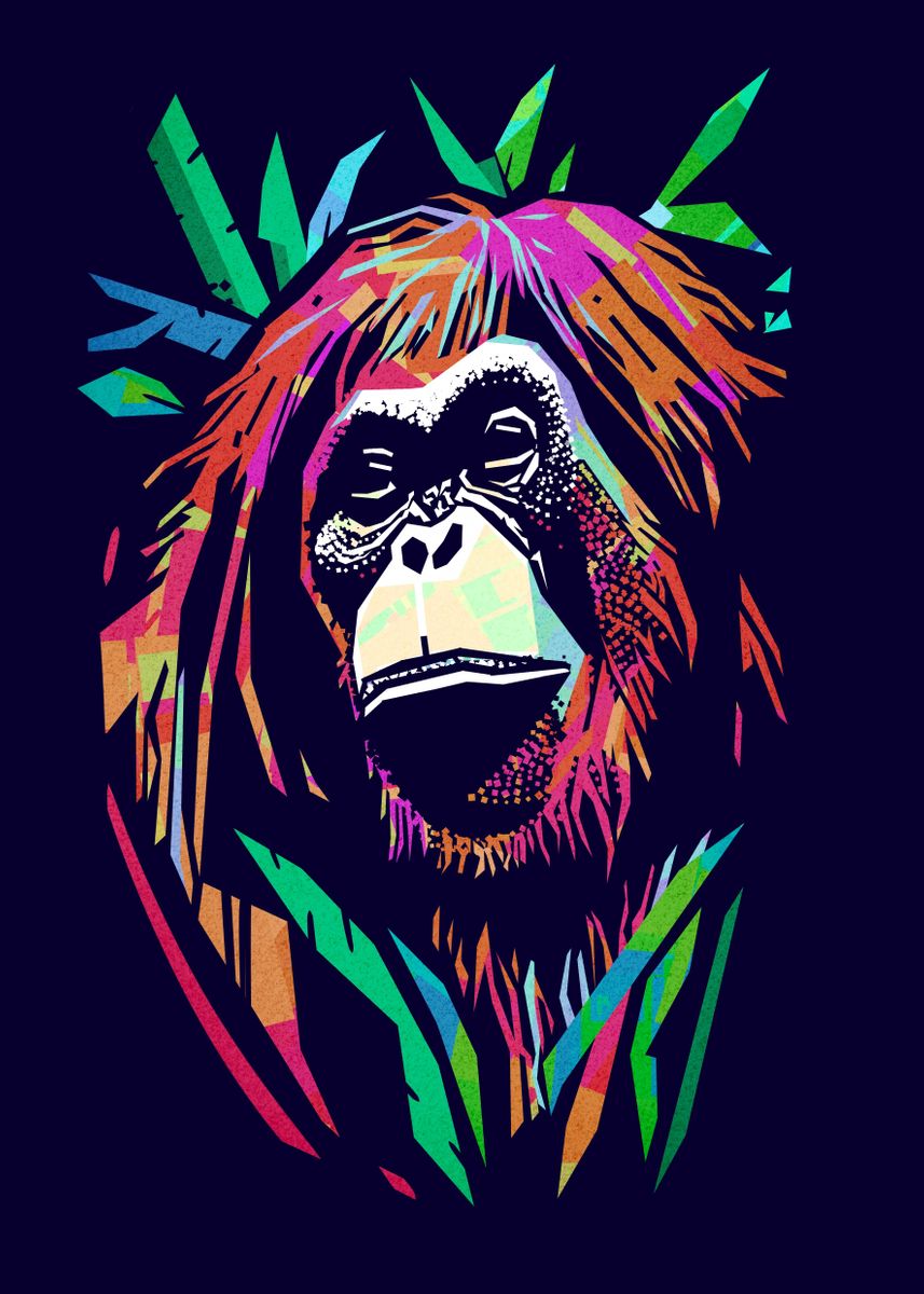 Desperate Orangutan Poster Picture Metal Print Paint By Popart