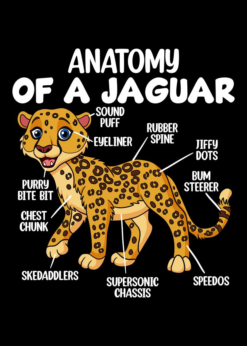 Anatomy Of A Jaguar Poster Picture Metal Print Paint By Hexor