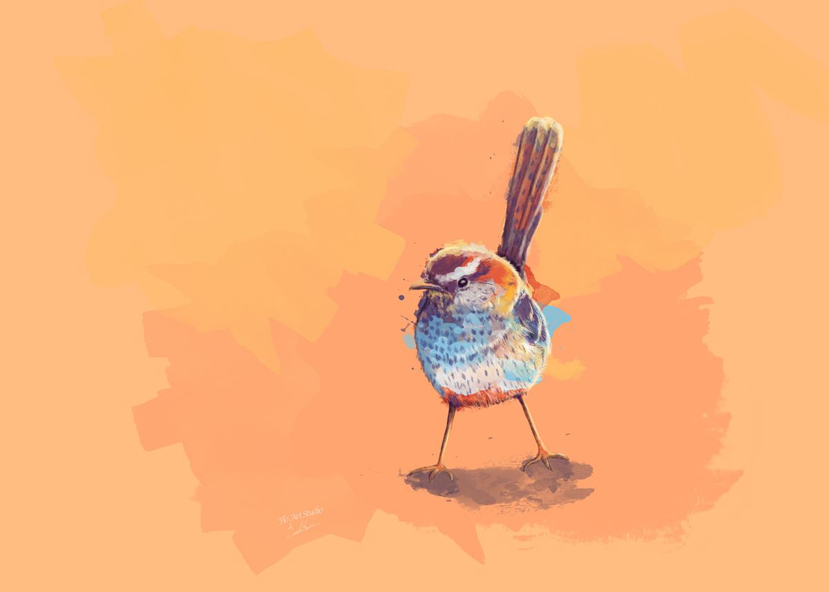 Cactus Wren Bird Poster By Flo Art Studio Displate