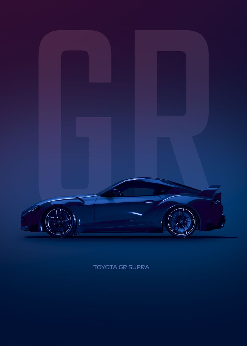 Toyota GR Supra Poster Picture Metal Print Paint By Basues Displate