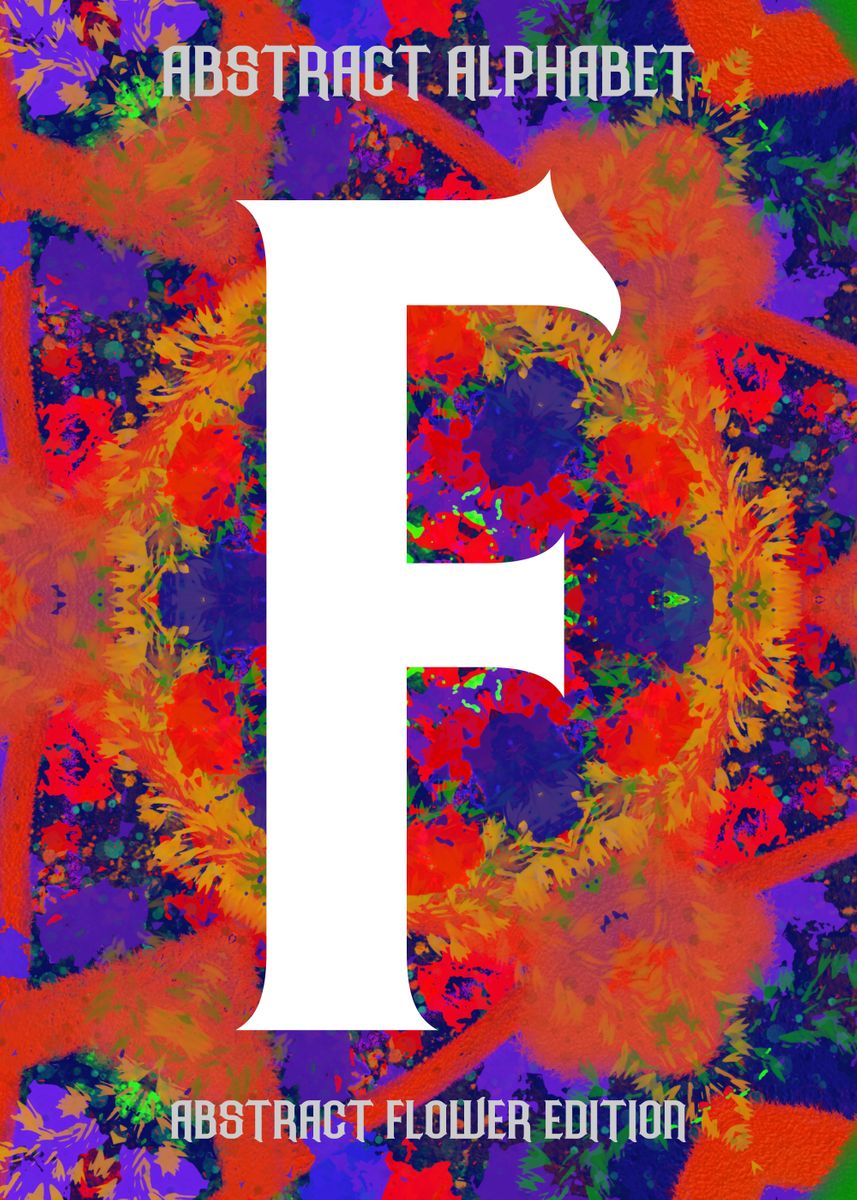 Flower Letter F Poster Picture Metal Print Paint By Shichiro Ken