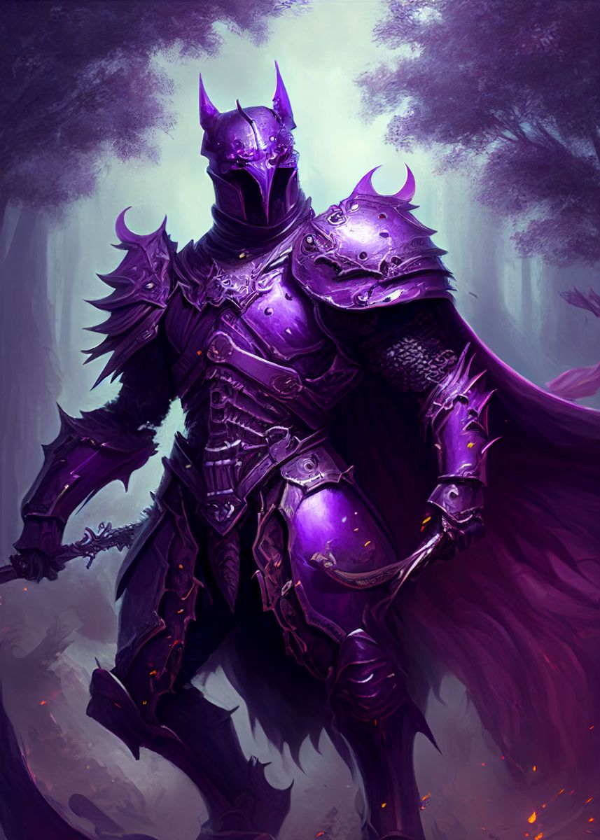 Purple Knight Poster Picture Metal Print Paint By Media Editing