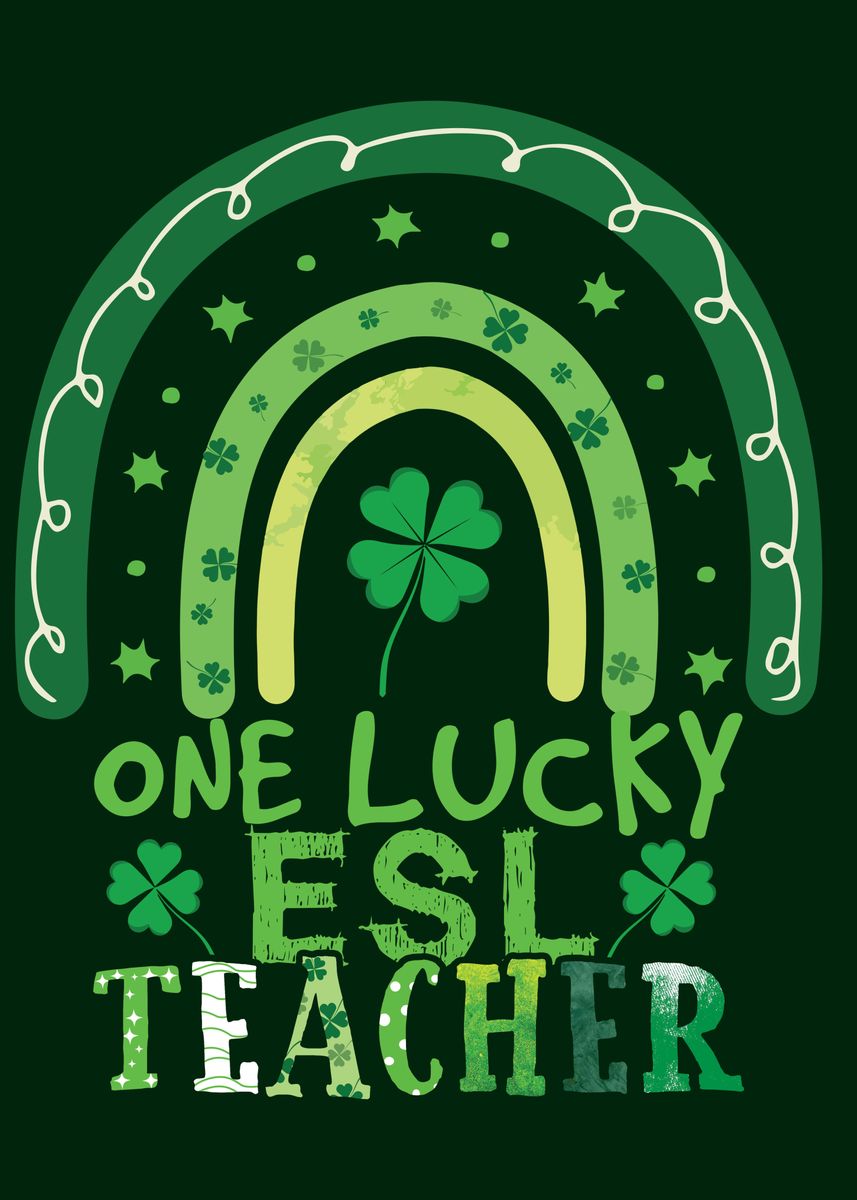 St Patricks Day ESL Teach Poster Picture Metal Print Paint By