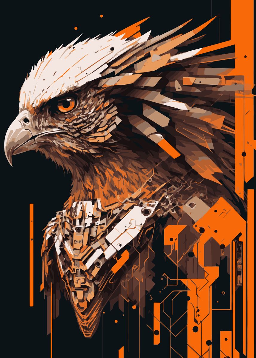 Cyber Eagle Poster By Nikob Displate